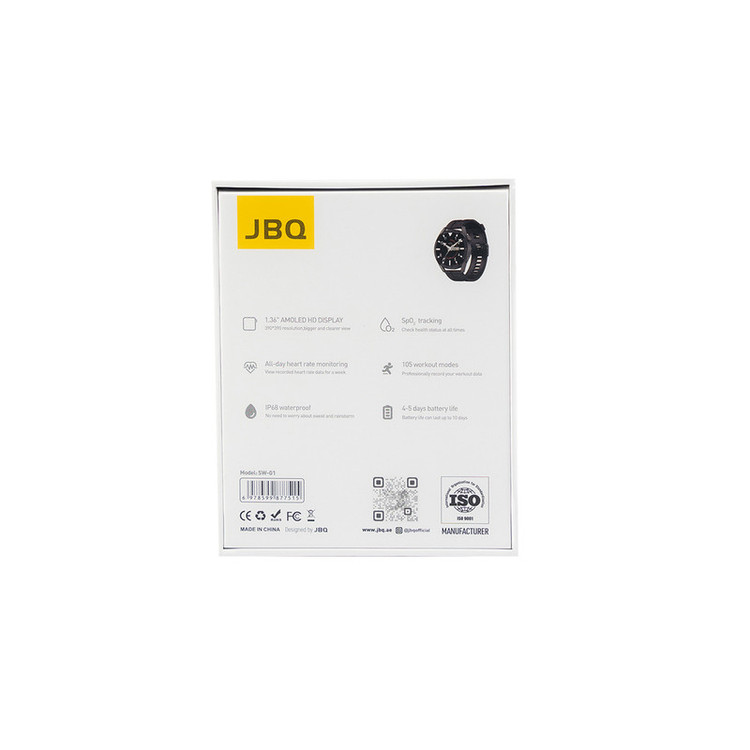 ساعت هوشمند جی بی کیو مدل SW-G1 با بدنه آلومینیومی و بند چرم